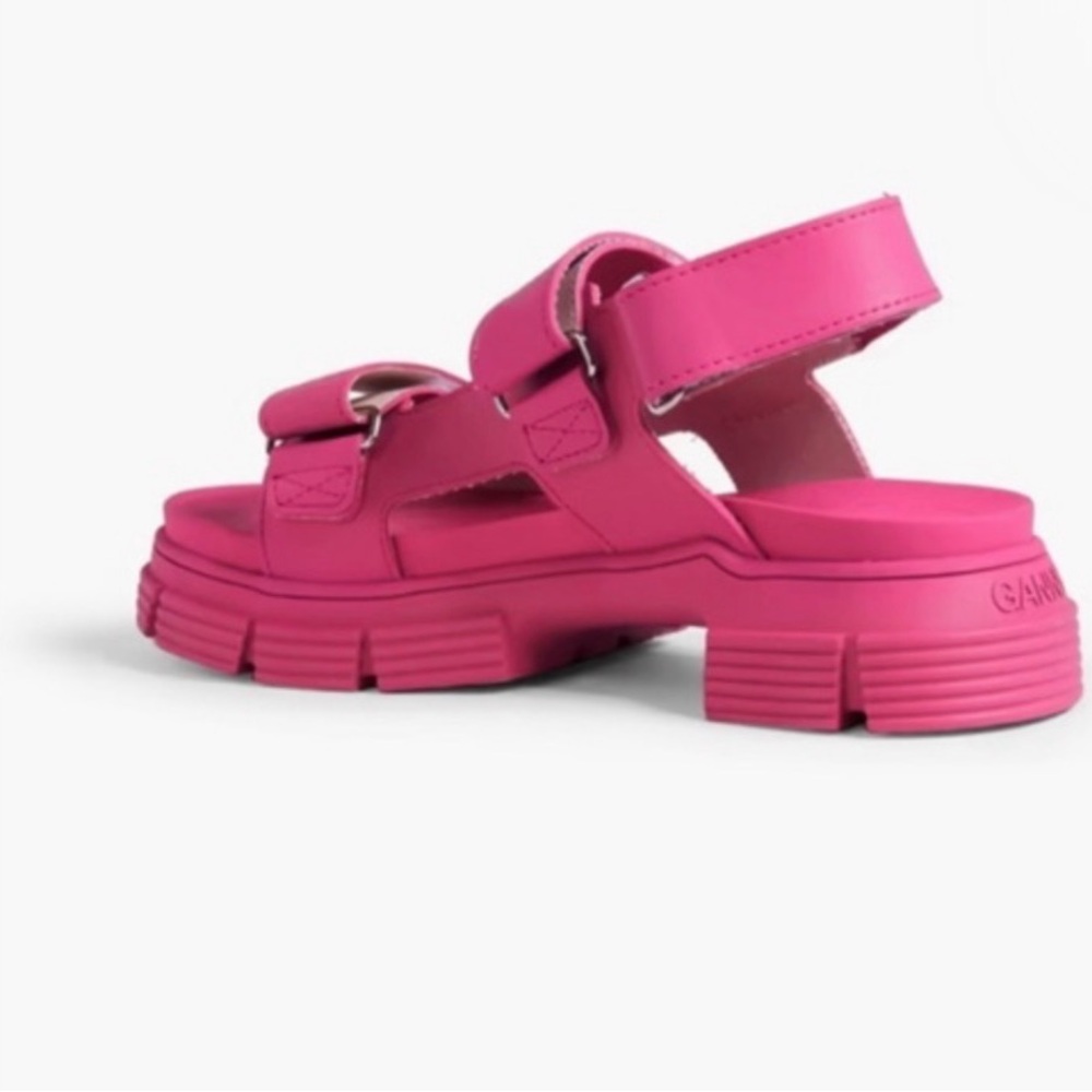 Ganni Hot Pink Chunky Platform Sandals - Picture 5 of 14